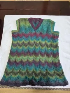 グラデーション Vネック ニットベスト