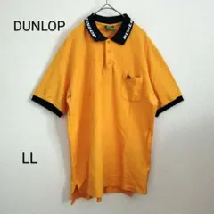 DUNLOP ダンロップ 綿100% ポロシャツ LL イエロー 夏 半袖