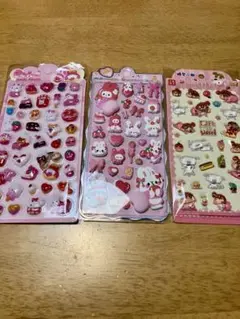 クレヨンしんちゃん、可愛い動物とスイーツの立体シール3枚セット