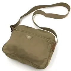 PRADA プラダ ナイロン ショルダーバッグ カーキ 茶 テスート 斜め掛け