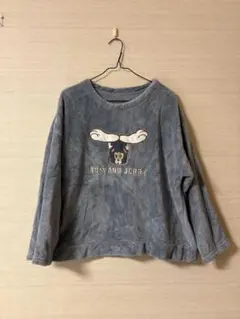 GU トムとジェリー フリース スウェット ブルー　パジャマ　モコモコ