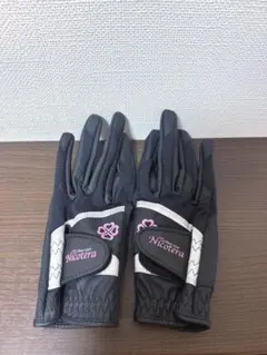 Nicotera ゴルフグローブ 黒/ピンク