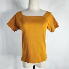Heather スクエアカラーサマーニット 半袖 Tシャツ ボディライン 伸縮性のサムネイル