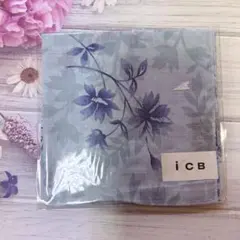 iCB 花柄ハンカチ ブルー系　新品未使用品のサムネイル