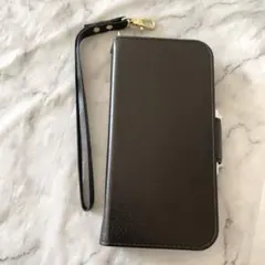 iPhone13Pro Max 手帳型ケース　黒　ストラップ付き　シンプル