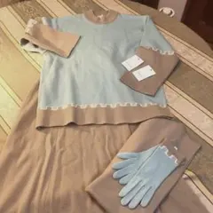 フランス✴︎CHACOKニットセットアップ✴︎グローブ✴︎ストール付