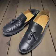 【美品】HIROSHI TSUBOUCHI ブラックスエードタッセルローファー 美品】HIROSHI TSUBOUCHI ブラックスエードタッセルローファー