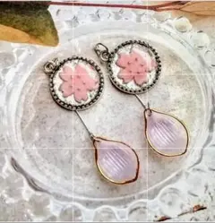 ワックス桜のユラユラ C ピアス・イヤリング