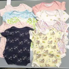 訳あり　ユニクロ　ボディスーツ　半袖　肌着　90　9枚セット