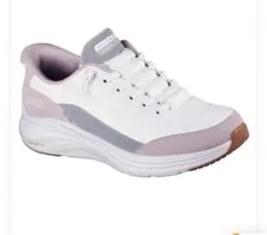 スケッチャーズ・ ホワイト×ラベンダースニーカー ・1回使用・24cmも良い