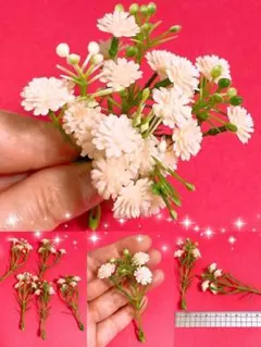 クリーム色 ★ミニチュア ドールハウス お人形の花束5束 デコパーツ おままごと