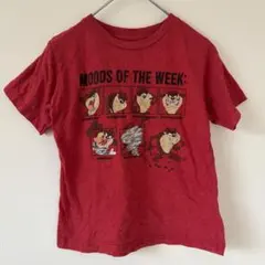 スペースジャム 半袖Ｔシャツ クルーネック 曜日柄 4T 赤 100 レッド