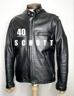 ③schott【40】641 米国製 革ジャンninjaハーレーgpzショベル