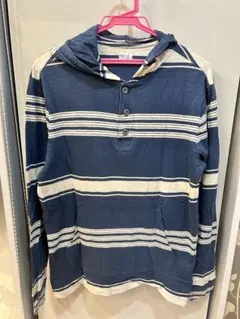 Gap ネイビー/ホワイト ボーダーパーカー　ボタンあり　Ｓサイズ