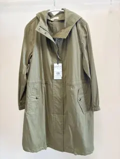 PLST オリーブグリーン フード付きロングコート