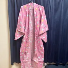 最終値下げピンク 水玉 花柄 レトロ　浴衣単品