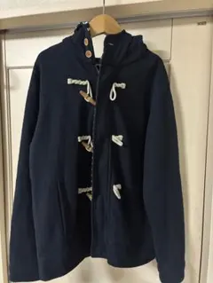 ネイビー フード付き ダッフルコート LL