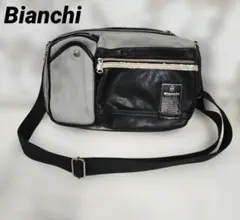 Bianchi レザーショルダーバッグ ブラック/グレーのサムネイル