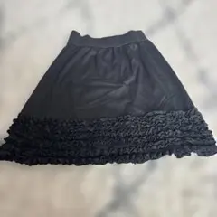 全日本婦人子供服工業　フリル付き　フレアスカート　BLACK Mサイズ