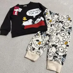 新品スヌーピー長袖スウェット&長ズボン上下セット90cm ベビートレーナー