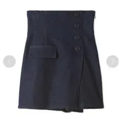 スナイデル　SNIDEL サイドボタンデニムスカショーパン