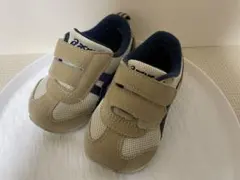 ASICS ベビーシューズ ベージュ ネイビー　13cm