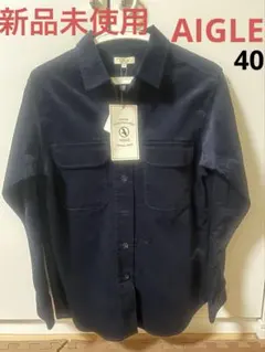 エーグルコーデュロイ長袖シャツ ブラック 40 アウトドア、