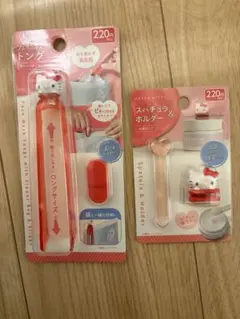 サンリオ　ハローキティ スパチュラ＆ホルダー トング セット　ダイソーのサムネイル