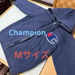 人気　Champion チャンピオン フルジップパーカー ビッグロゴ ネイビー