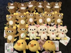 リラックマ　ゴムひも付き マスコット全4種　コンプリート　21点　ラウンドワン