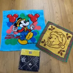 東京ディズニーランド　レトロ　ハンドタオル　JCB非売品　プーさん　3枚セット