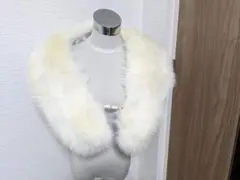 A883　SAGAホワイトフォックス　シャドーフォックス　毛皮　ショール　成人式