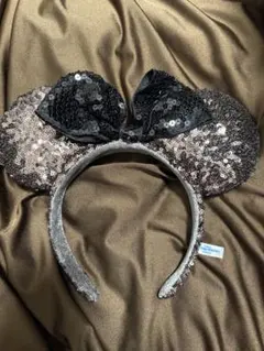 ミニーマウス耳カチューシャ 黒とピンク