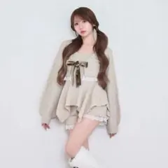 Rosé Muse Irregular hem 3P knit set