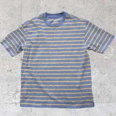 00s old GAP ボーダー Tシャツ ブルー イエロー 短丈 Sのサムネイル