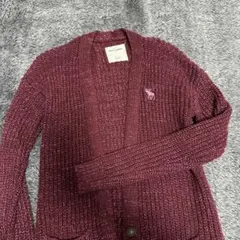バーガンディ カーディガン Mサイズ