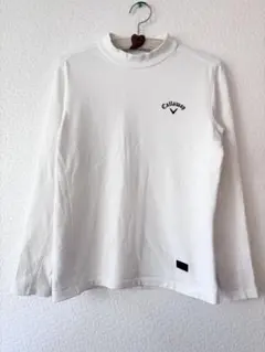 キャロウェイ ゴルフ　長袖　モックネック　ハイネックシャツ　メンズM ホワイト