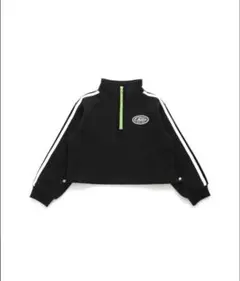 ジェニィラブ裏起毛ハーフZIP短丈トレーナー　160cm ブラック