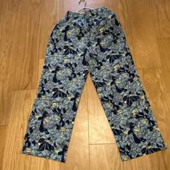 【coen】花柄カジュアルパンツ ネイビーとグリーン
