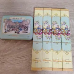 ディズニーホテル　アメニティグッズ　缶　綿棒　コットン　ゴム　歯ブラシ4本