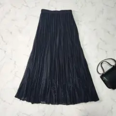 新品タグ付 アニュアンス　レースプリーツスカート ※裾付近ほつれあり
