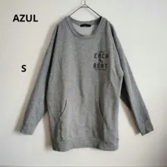 AZUL アズール グレー 長袖 バックプリント トレーナー 秋 S