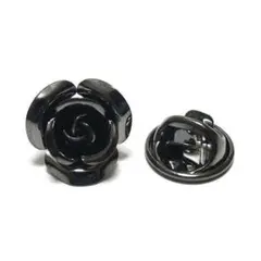 pin-1598　ラペルピン★ピンズ　バラ　薔薇　ローズ　花　フラワー　ブラック