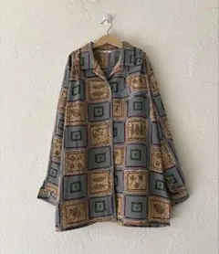 ヴィンテージ vintage 幾何学模様 長袖シャツのサムネイル