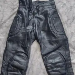 【NANKAI】黒本革レザーパンツ 膝プロテクター 膝裏メッシュ Lバイカー NANKAI】黒本革レザーパンツ 膝プロテクター 膝裏メッシュ Lバイカー