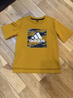adidas アディダス キッズ 半袖Tシャツ 120cm イエロー ロゴT