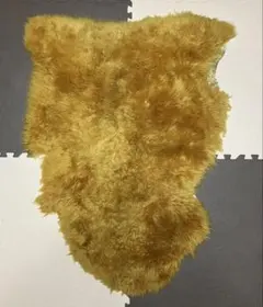 ムートン　ラグ　天然毛皮革　ベージュ　旭物産　中古品