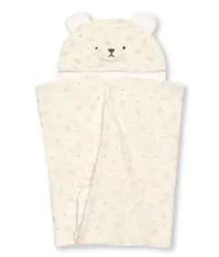 アニマル柄クマ耳おくるみ