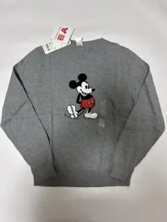 新品 ユニクロ ミッキー セーター ニット グレー 150 コットンニット
