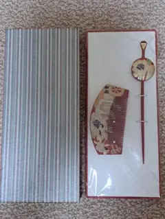 花柄かんざしと櫛のセット　未使用品